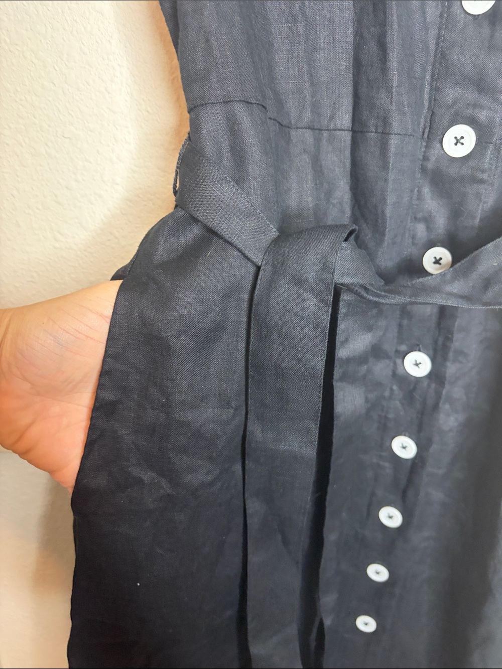 Quince | Women’s 100% European Linen Button Front Dress Size Medium NWT - Picture 4 of 7